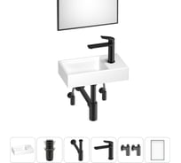 Маленькая раковина для ванной комнаты или туалета Wellsee WC Area в наборе 6 в 1 202011870