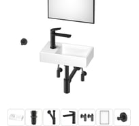 Маленькая раковина для ванной комнаты или туалета Wellsee WC Area в наборе 7 в 1 202011902