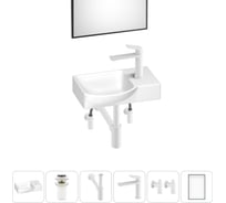 Маленькая раковина для ванной комнаты или туалета Wellsee WC Area в наборе 6 в 1 202011888