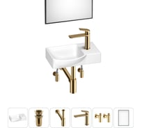 Маленькая раковина для ванной комнаты или туалета Wellsee WC Area в наборе 6 в 1 202011887