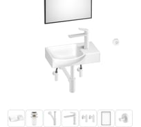 Маленькая раковина для ванной комнаты или туалета Wellsee WC Area в наборе 7 в 1 202011916