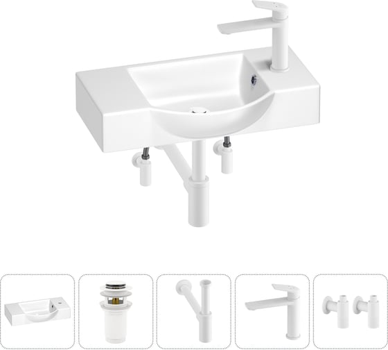 Маленькая раковина для ванной комнаты или туалета Wellsee WC Area в наборе 5 в 1 202011868 1
