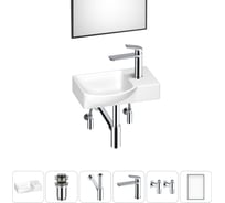 Маленькая раковина для ванной комнаты или туалета Wellsee WC Area в наборе 6 в 1 202011885