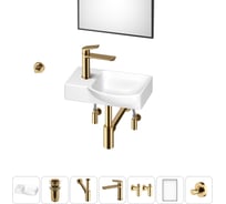 Маленькая раковина для ванной комнаты или туалета Wellsee WC Area в наборе 7 в 1 202011919