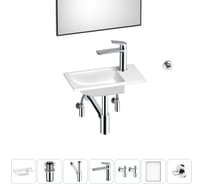 Маленькая раковина для ванной комнаты или туалета Wellsee WC Area в наборе 7 в 1 202011909