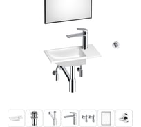 Маленькая раковина для ванной комнаты или туалета Wellsee WC Area в наборе 7 в 1 202011905