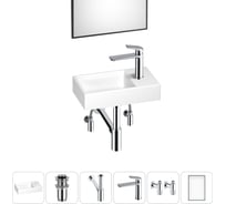 Маленькая раковина для ванной комнаты или туалета Wellsee WC Area в наборе 6 в 1 202011869