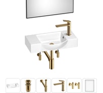 Маленькая раковина для ванной комнаты или туалета Wellsee WC Area в наборе 6 в 1 202011895