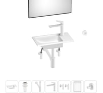 Маленькая раковина для ванной комнаты или туалета Wellsee WC Area в наборе 7 в 1 202011912
