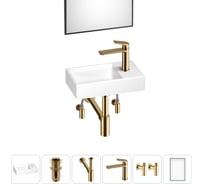 Маленькая раковина для ванной комнаты или туалета Wellsee WC Area в наборе 6 в 1 202011871