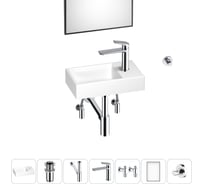 Маленькая раковина для ванной комнаты или туалета Wellsee WC Area в наборе 7 в 1 202011897