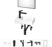Маленькая раковина для ванной комнаты или туалета Wellsee WC Area в наборе 6 в 1 202011874