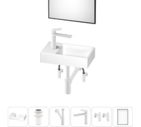 Маленькая раковина для ванной комнаты или туалета Wellsee WC Area в наборе 6 в 1 202011876