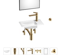 Маленькая раковина для ванной комнаты или туалета Wellsee WC Area в наборе 7 в 1 202011907
