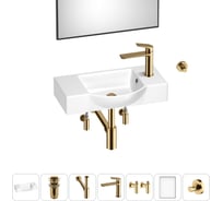 Маленькая раковина для ванной комнаты или туалета Wellsee WC Area в наборе 7 в 1 202011923