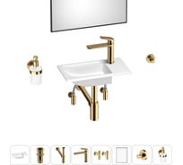 Маленькая раковина для ванной комнаты или туалета Wellsee WC Area в наборе 8 в 1 202011939