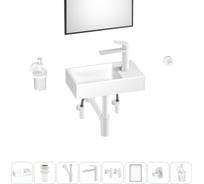 Маленькая раковина для ванной комнаты или туалета Wellsee WC Area в наборе 8 в 1 202011928
