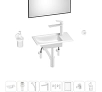 Маленькая раковина для ванной комнаты или туалета Wellsee WC Area в наборе 8 в 1 202011940