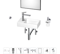 Маленькая раковина для ванной комнаты или туалета Wellsee WC Area в наборе 8 в 1 202011929