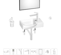 Маленькая раковина для ванной комнаты или туалета Wellsee WC Area в наборе 8 в 1 202011944