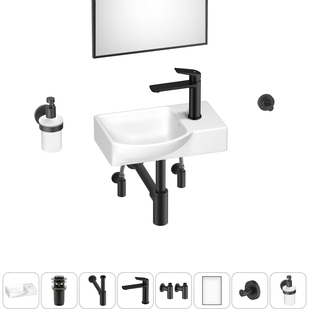 Маленькая раковина для ванной комнаты или туалета Wellsee WC Area в ...