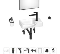 Маленькая раковина для ванной комнаты или туалета Wellsee WC Area в наборе 8 в 1 202011942