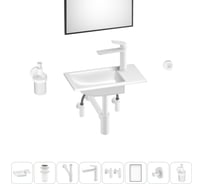 Маленькая раковина для ванной комнаты или туалета Wellsee WC Area в наборе 8 в 1 202011936
