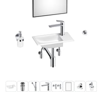 Маленькая раковина для ванной комнаты или туалета Wellsee WC Area в наборе 8 в 1 202011933