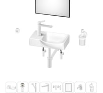 Маленькая раковина для ванной комнаты или туалета Wellsee WC Area в наборе 8 в 1 202011948