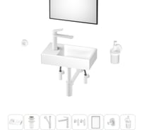 Маленькая раковина для ванной комнаты или туалета Wellsee WC Area в наборе 8 в 1 202011932
