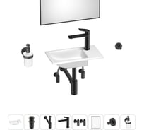Маленькая раковина для ванной комнаты или туалета Wellsee WC Area в наборе 8 в 1 202011938