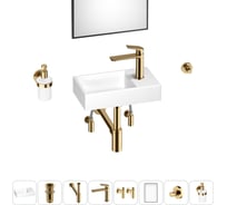 Маленькая раковина для ванной комнаты или туалета Wellsee WC Area в наборе 8 в 1 202011927