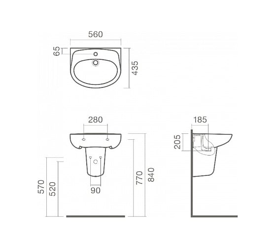Раковина Sanitana Munique 55 S10073017200000