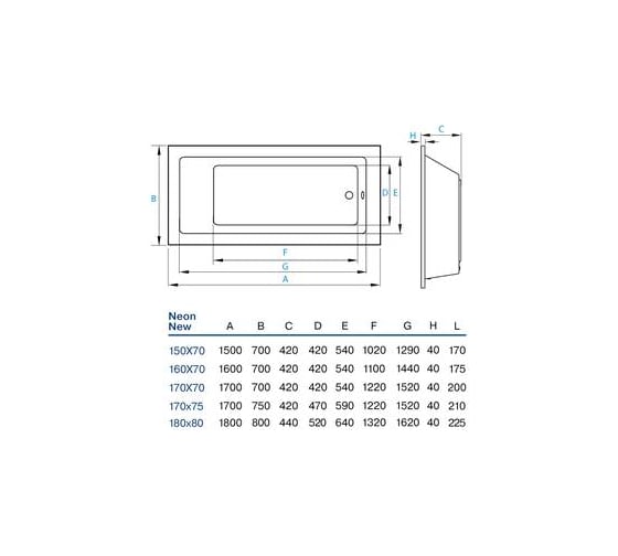 Ванна Koller Pool Neon new 150х70 NEONNEW150X70