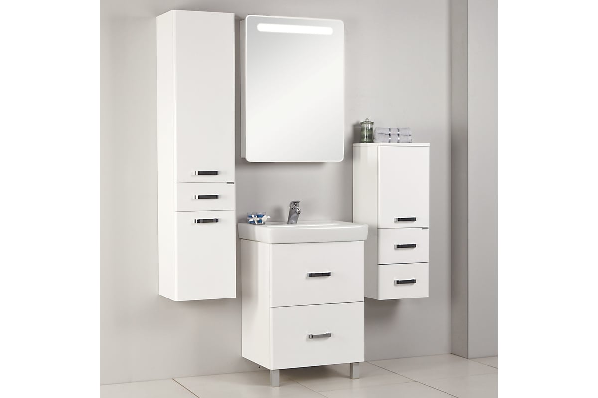 Мебельный умывальник DORATIZ Тигода 60 Сантек белый, 1 отверстие 0302. ...