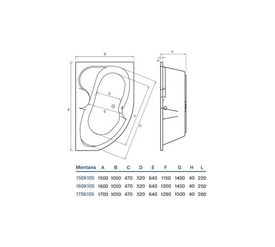 Ванна Koller Pool Montana 160х105 P MONTANA160X105R