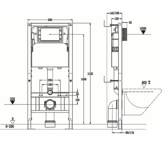 Инсталляция для подвесного унитаза Agger ACC500