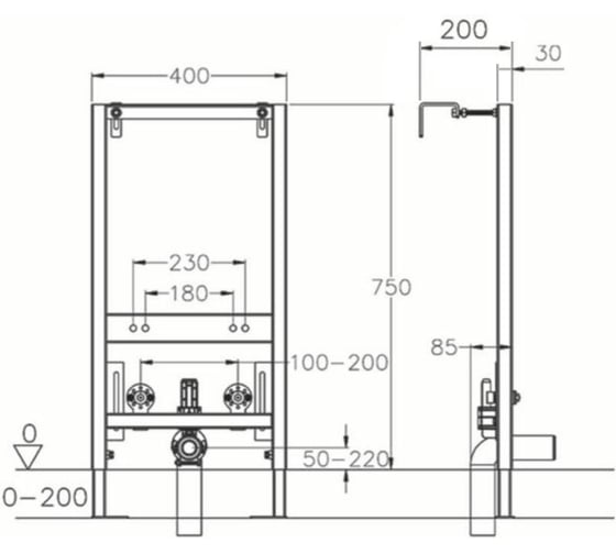 Инсталляция для биде Agger ABB400