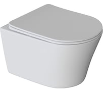 Унитаз подвесной безободковый WAVE TREND быстросъемное сиденье дюропласт, м/л, белый глянец L 550504