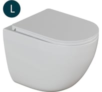 Унитаз подвесной безободковый WAVE SUNSET Tornado3.0, быстросъемное сиденье дюропласт, м/л, белый глянец L 553608