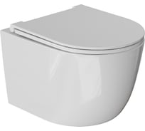 Унитаз подвесной безободковый WAVE LARA быстросъемное сиденье дюропласт, м/л, белый глянец XL WAVE 551738