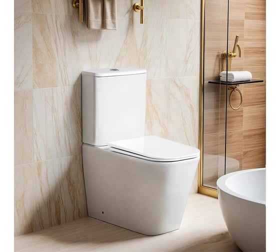 Унитаз-компакт напольный Cerutti SPA MANLIO Tornado безободковый, сиденье с микролифтом 10618