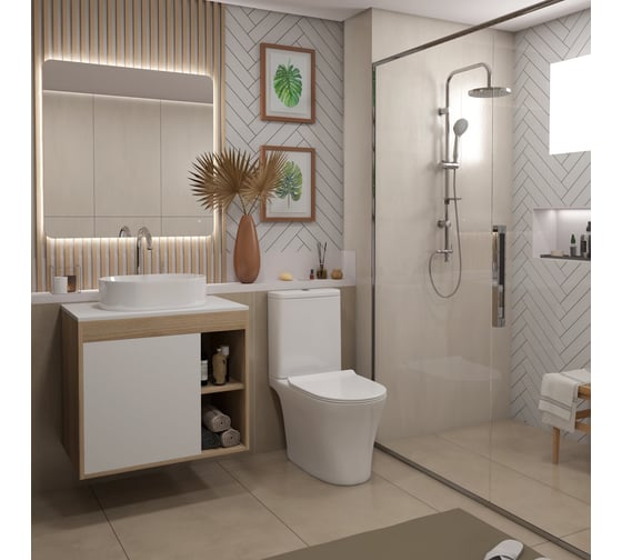 Унитаз напольный Teymi Ritta Pro безободковый, сиденье микролифт T40810 ЦБ-00270126