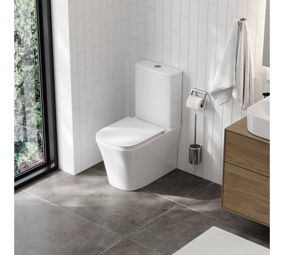 Унитаз напольный Teymi Lori безободковый, сиденье микролифт T40309 ЦБ-00270234