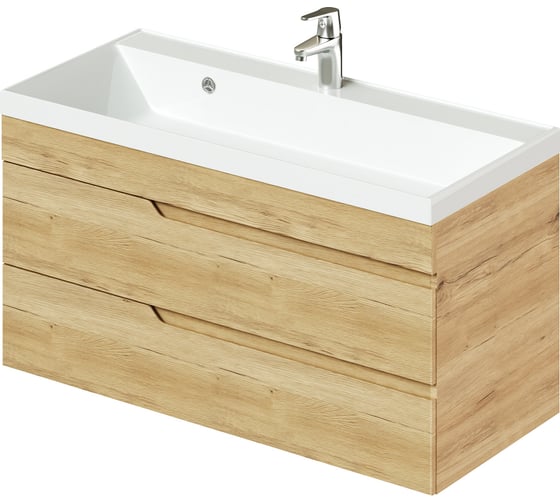 Тумба с раковиной подвесная ИТАНА Sky 100 998х451х520 мм, дуб мавелла 4657826226921 1