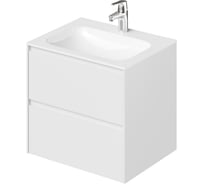 Тумба с раковиной подвесная ИТАНА Slim 60 606х477х561 мм, белый матовый эмаль 4657810333833