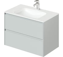 Тумба с раковиной подвесная ИТАНА Slim 80 804х477х565мм, серый эмаль 4657810334335