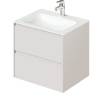 Тумба с раковиной подвесная ИТАНА Slim 60 606х477х561мм, бежевый эмаль 4657810334373