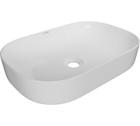 Раковина накладная на столешницу WAVE Slim 610_400_145 ш_г_в без перелива, белый, прямоуг 552549