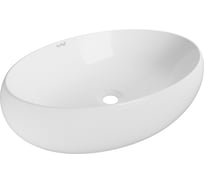 Раковина накладная на столешницу WAVE Comfort 600_400_150 ш_г_в без перелива, белый, овал 552546